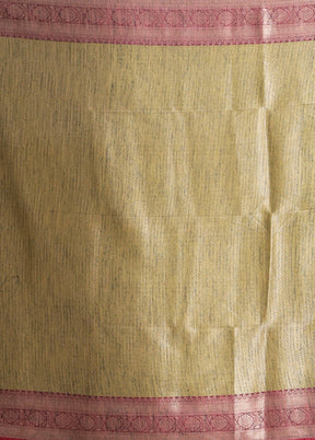 Green Dupion Silk Saree With Blouse Piece