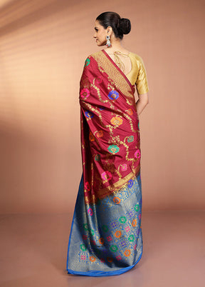 Purple Dupion Silk Saree With Blouse Piece