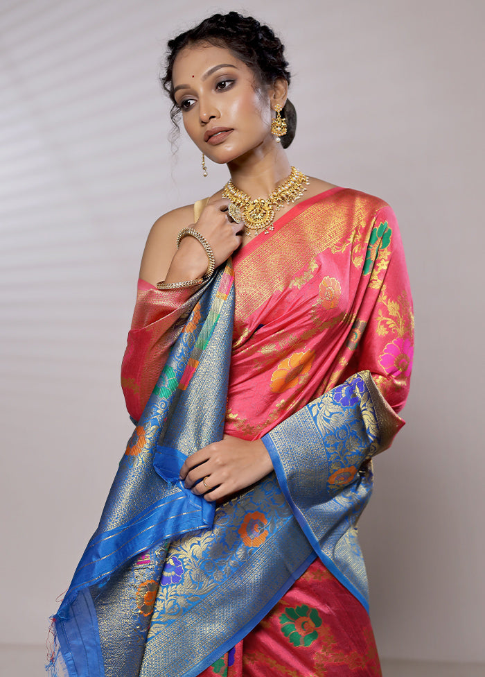 Pink Dupion Silk Saree With Blouse Piece - Indian Silk House Agencies