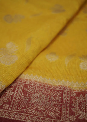 Yellow Tissue Silk Saree With Blouse Piece - Indian Silk House Agencies