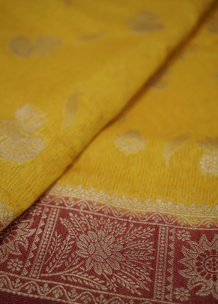 Yellow Tissue Silk Saree With Blouse Piece - Indian Silk House Agencies