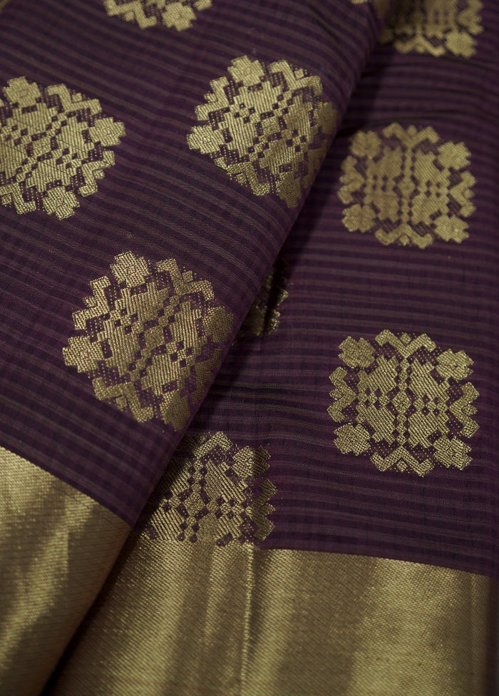 Purple Dupion Silk Saree With Blouse Piece - Indian Silk House Agencies