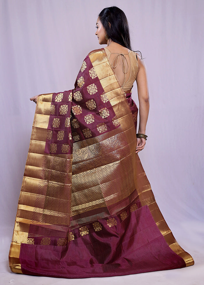 Purple Dupion Silk Saree With Blouse Piece - Indian Silk House Agencies