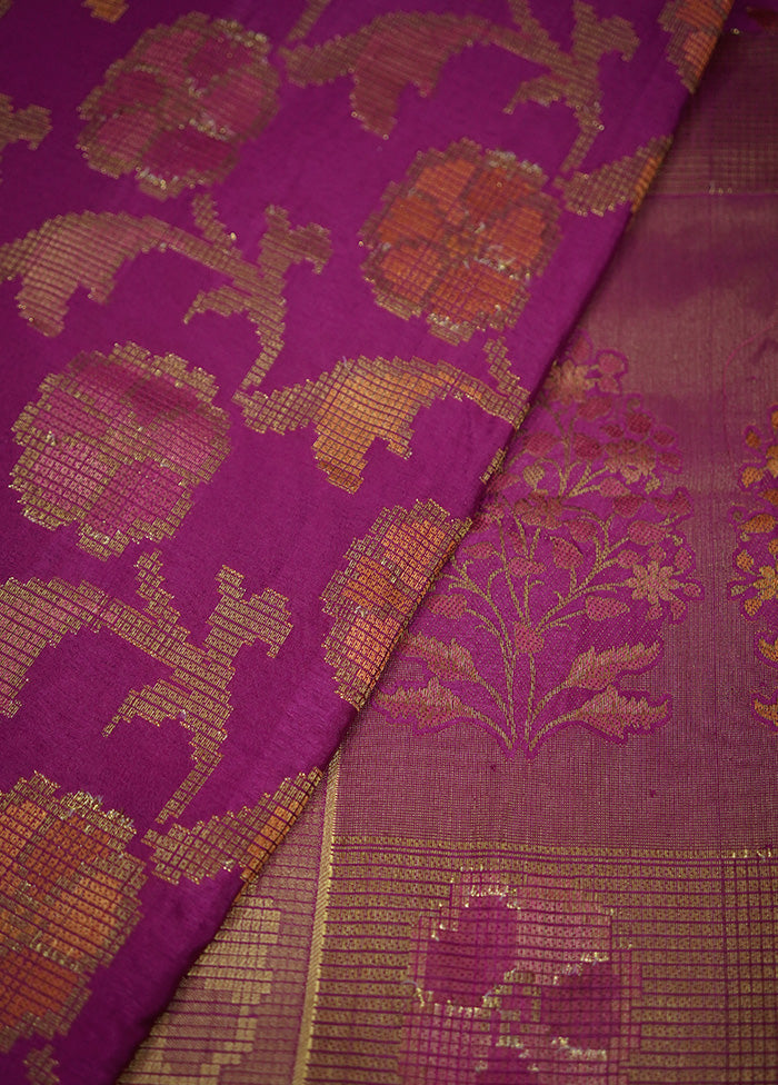 Pink Dupion Silk Saree With Blouse Piece - Indian Silk House Agencies