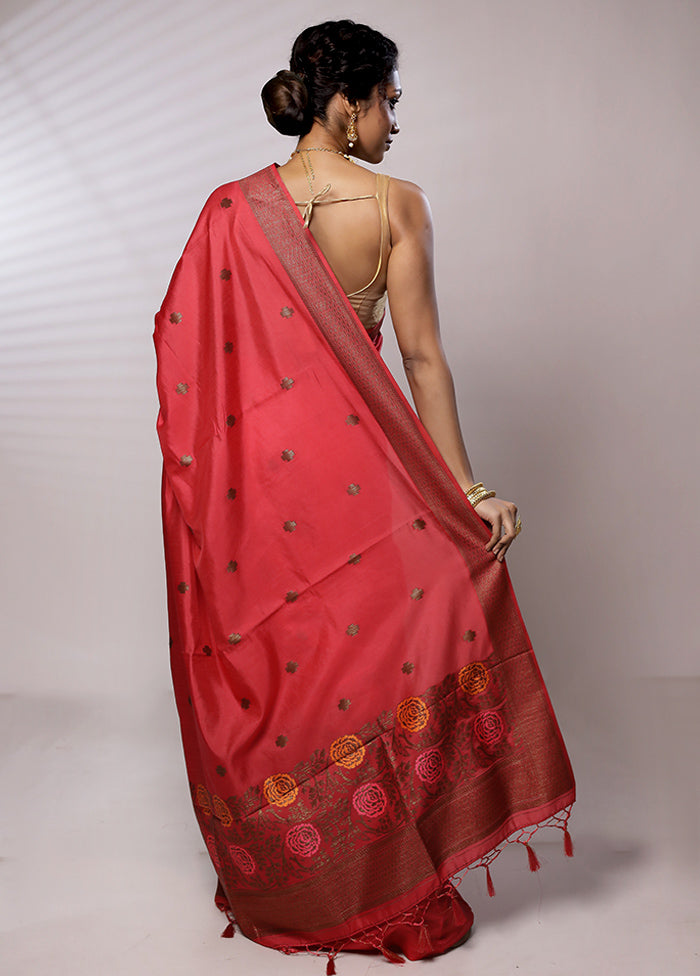 Pink Dupion Silk Saree With Blouse Piece - Indian Silk House Agencies