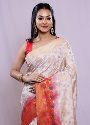 Multicolor Dupion Silk Saree With Blouse Piece - Indian Silk House Agencies