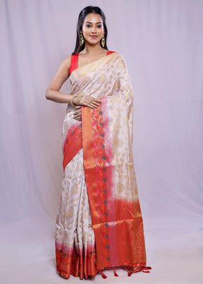 Multicolor Dupion Silk Saree With Blouse Piece - Indian Silk House Agencies