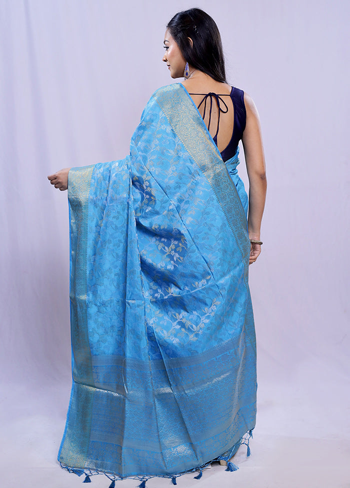 Multicolor Dupion Silk Saree With Blouse Piece - Indian Silk House Agencies