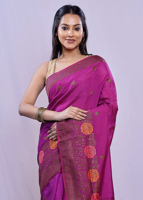 Multicolor Dupion Silk Saree With Blouse Piece - Indian Silk House Agencies