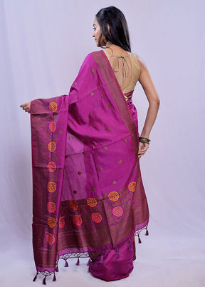 Multicolor Dupion Silk Saree With Blouse Piece - Indian Silk House Agencies