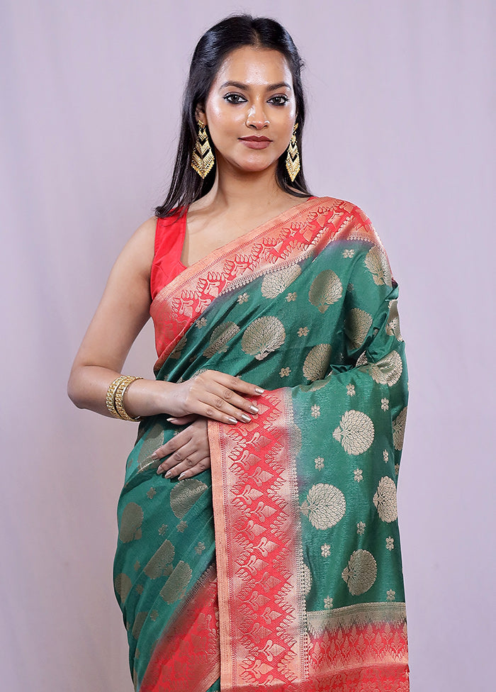 Multicolor Dupion Silk Saree With Blouse Piece - Indian Silk House Agencies