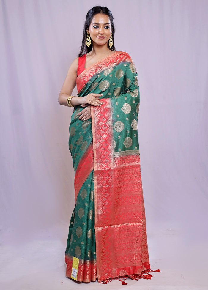 Multicolor Dupion Silk Saree With Blouse Piece - Indian Silk House Agencies