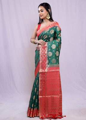 Multicolor Dupion Silk Saree With Blouse Piece - Indian Silk House Agencies