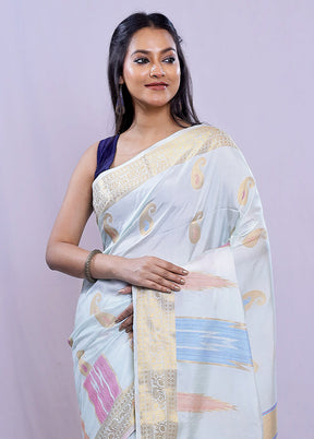 Multicolor Dupion Silk Saree With Blouse Piece - Indian Silk House Agencies