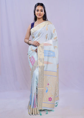 Multicolor Dupion Silk Saree With Blouse Piece - Indian Silk House Agencies