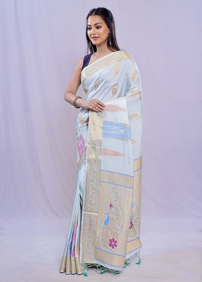 Multicolor Dupion Silk Saree With Blouse Piece - Indian Silk House Agencies