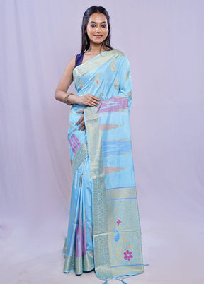 Multicolor Dupion Silk Saree With Blouse Piece - Indian Silk House Agencies