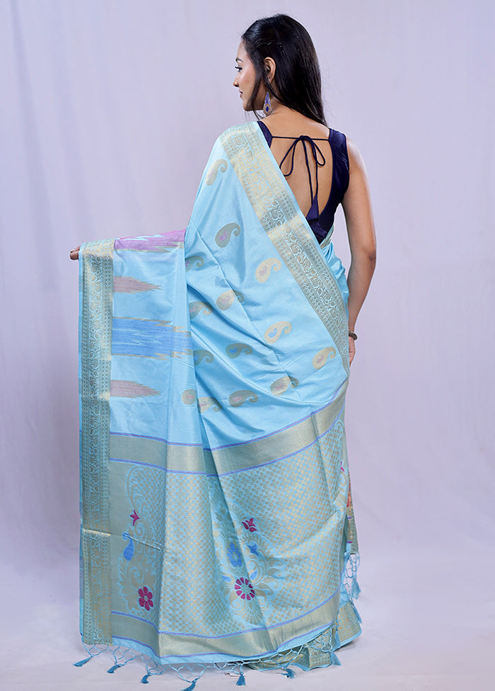 Multicolor Dupion Silk Saree With Blouse Piece - Indian Silk House Agencies