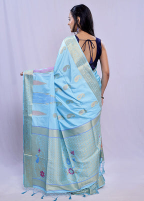 Multicolor Dupion Silk Saree With Blouse Piece - Indian Silk House Agencies