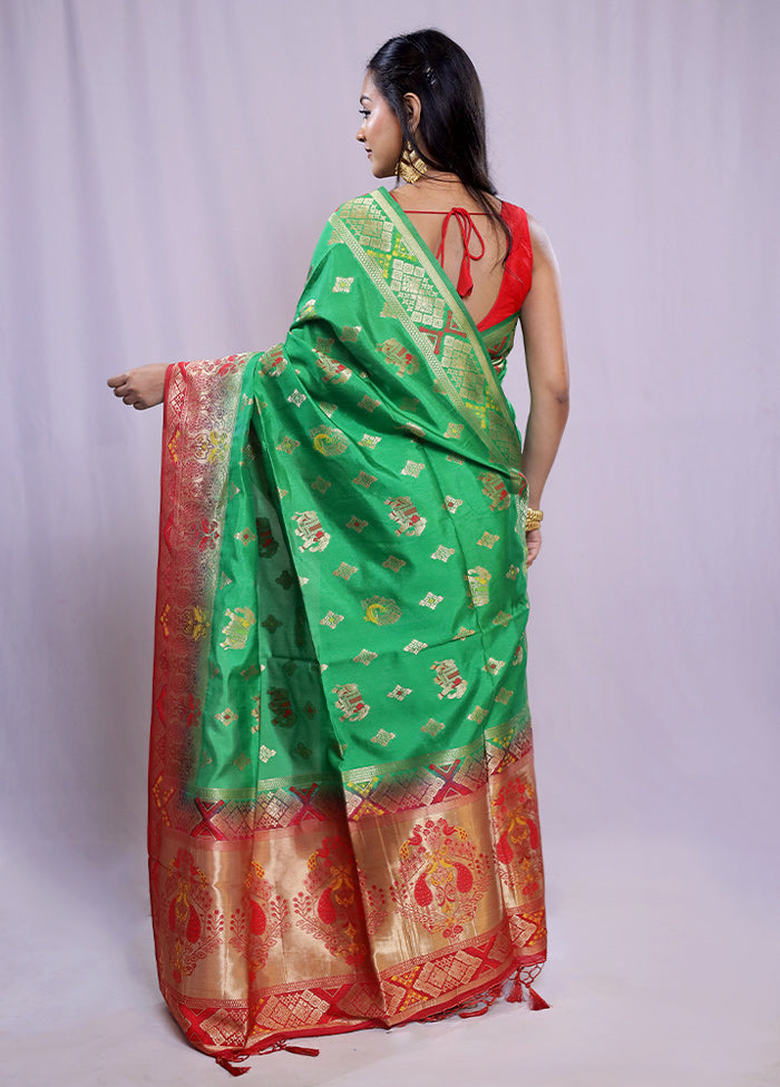 Multicolor Dupion Silk Saree With Blouse Piece - Indian Silk House Agencies