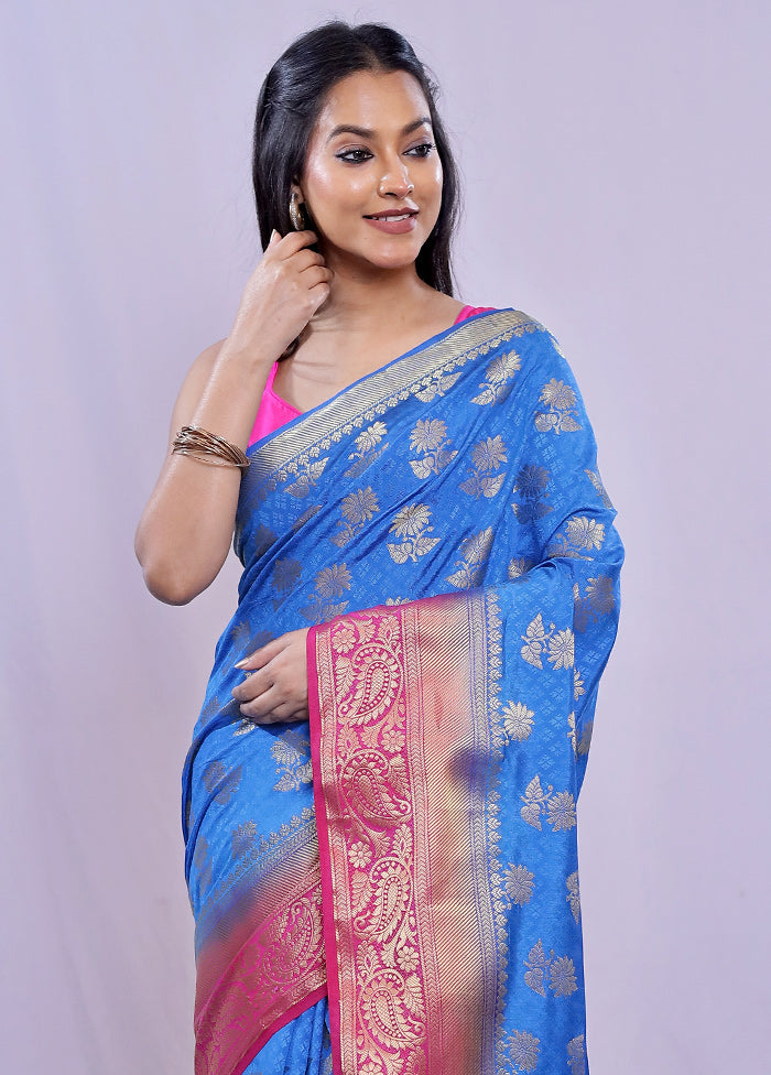 Multicolor Dupion Silk Saree With Blouse Piece - Indian Silk House Agencies