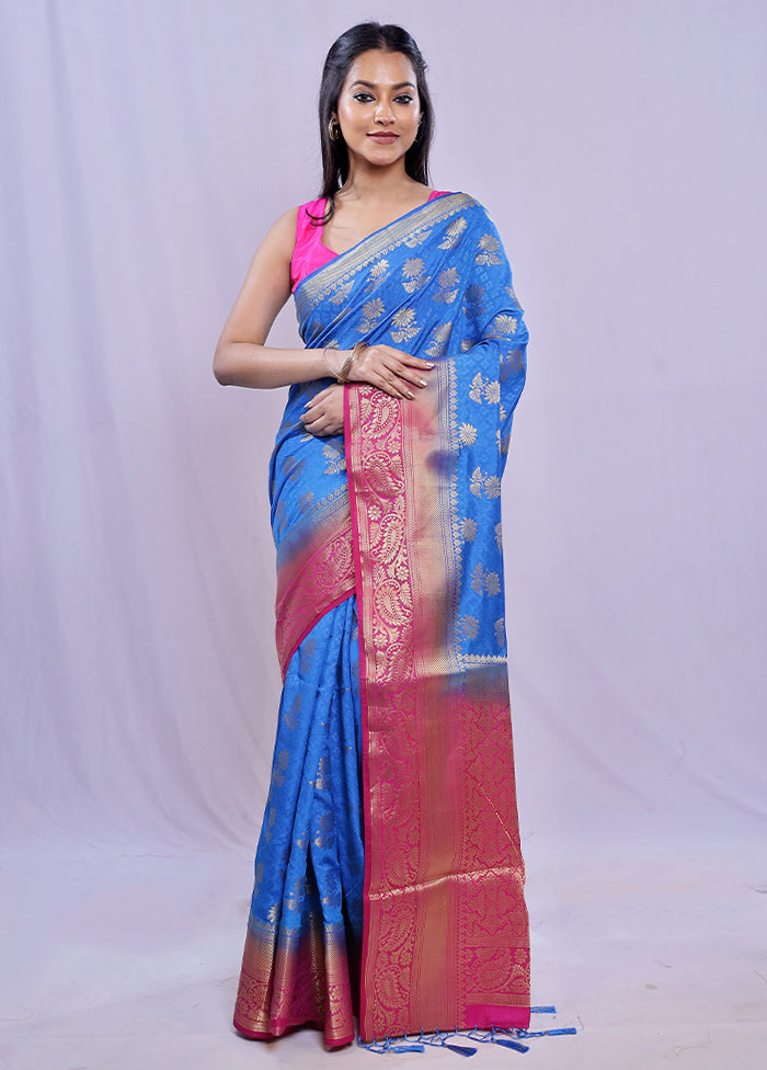 Multicolor Dupion Silk Saree With Blouse Piece - Indian Silk House Agencies