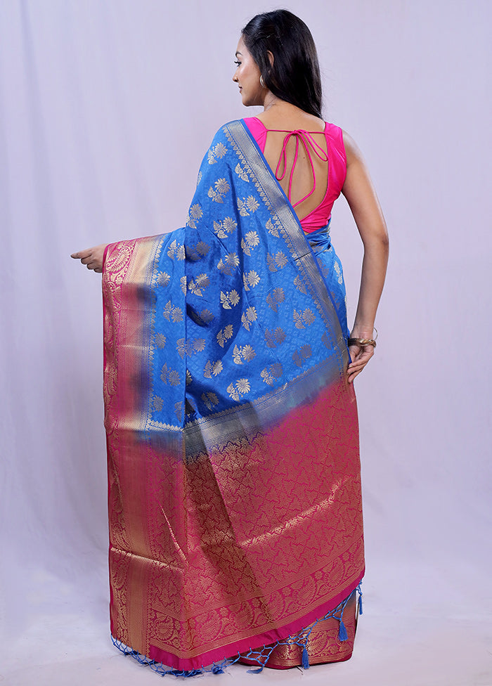 Multicolor Dupion Silk Saree With Blouse Piece - Indian Silk House Agencies