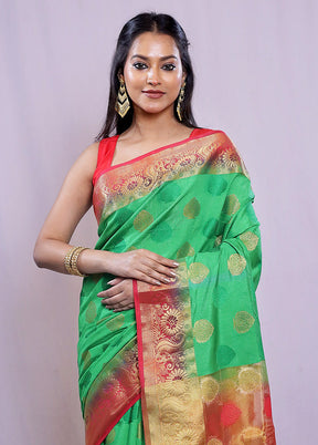 Multicolor Dupion Silk Saree With Blouse Piece - Indian Silk House Agencies