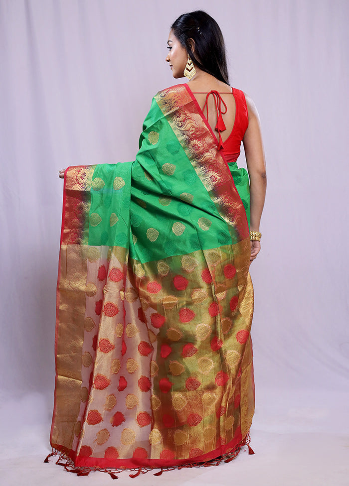 Multicolor Dupion Silk Saree With Blouse Piece - Indian Silk House Agencies