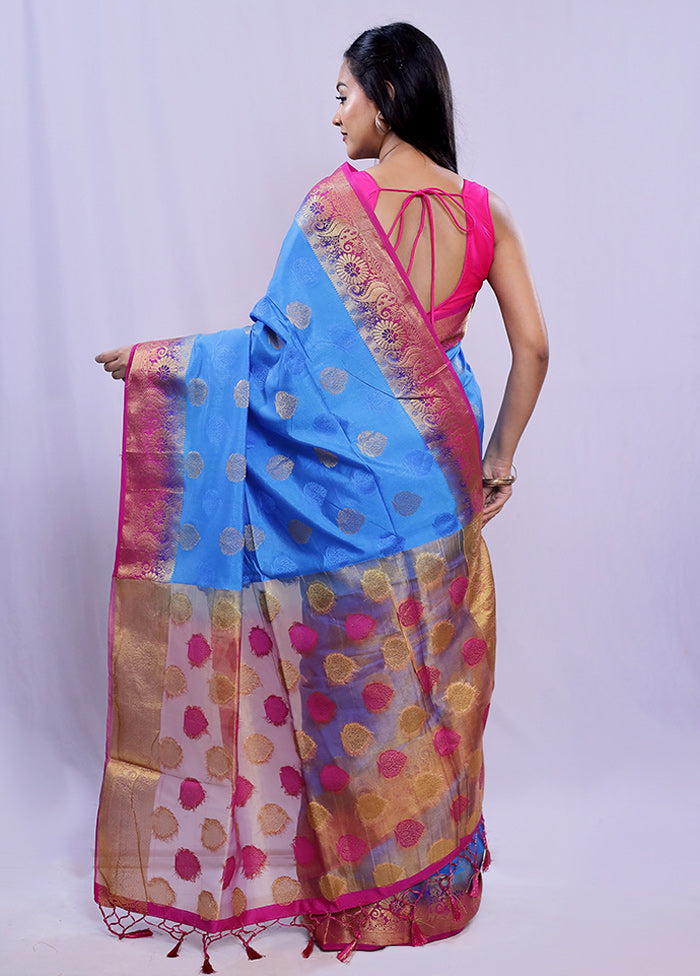 Multicolor Dupion Silk Saree With Blouse Piece - Indian Silk House Agencies