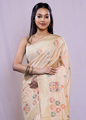 Multicolor Dupion Silk Saree With Blouse Piece - Indian Silk House Agencies