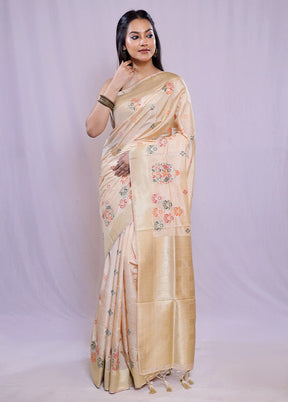 Multicolor Dupion Silk Saree With Blouse Piece - Indian Silk House Agencies