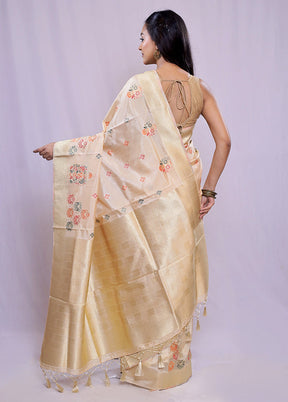 Multicolor Dupion Silk Saree With Blouse Piece - Indian Silk House Agencies