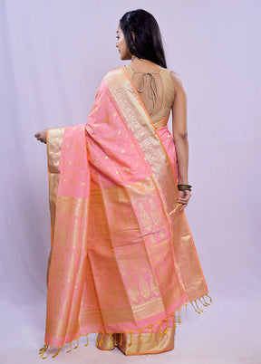 Pink Kanjivaram Silk Saree With Blouse Piece - Indian Silk House Agencies