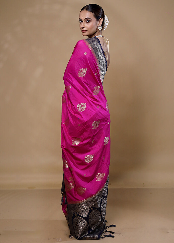 Pink Dupion Silk Saree With Blouse Piece