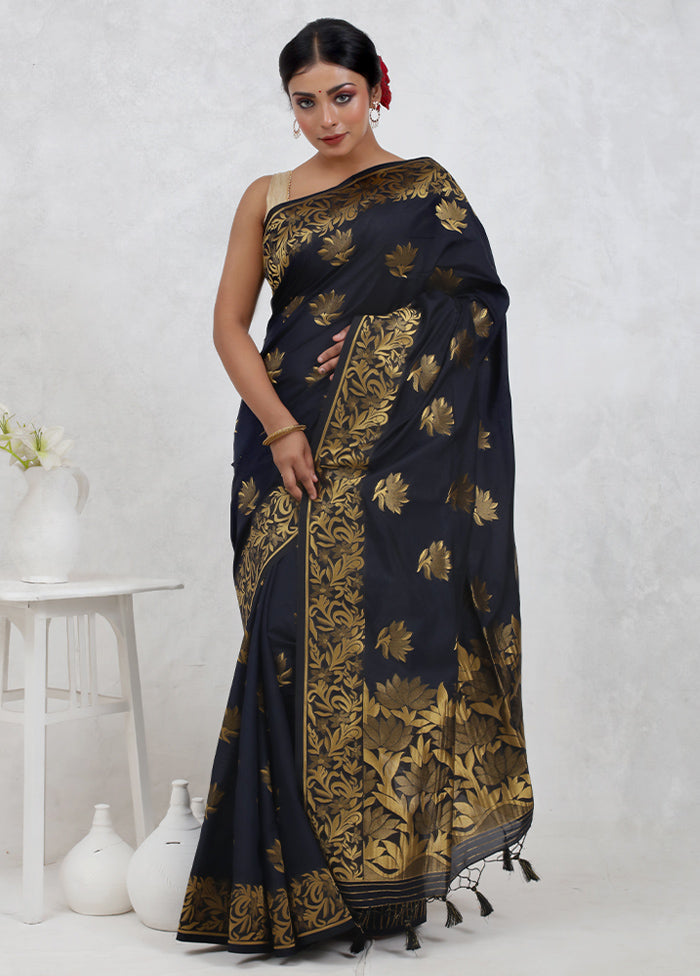 Grey Dupion Silk Saree Without Blouse Piece - Indian Silk House Agencies