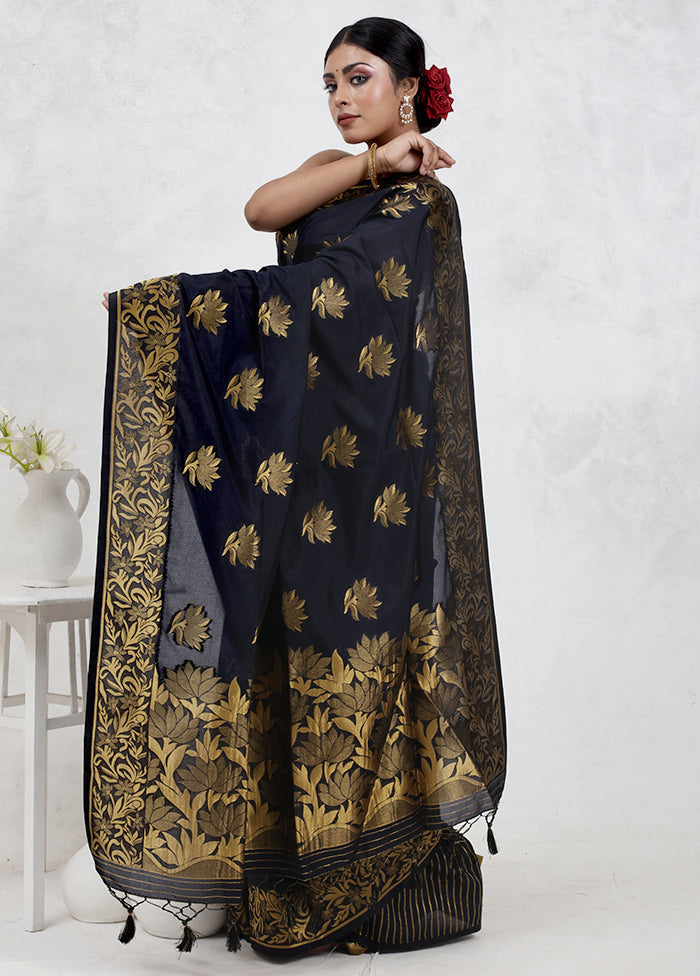 Grey Dupion Silk Saree Without Blouse Piece - Indian Silk House Agencies