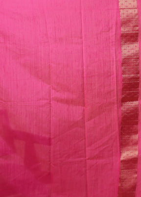 Pink Dupion Silk Saree With Blouse Piece