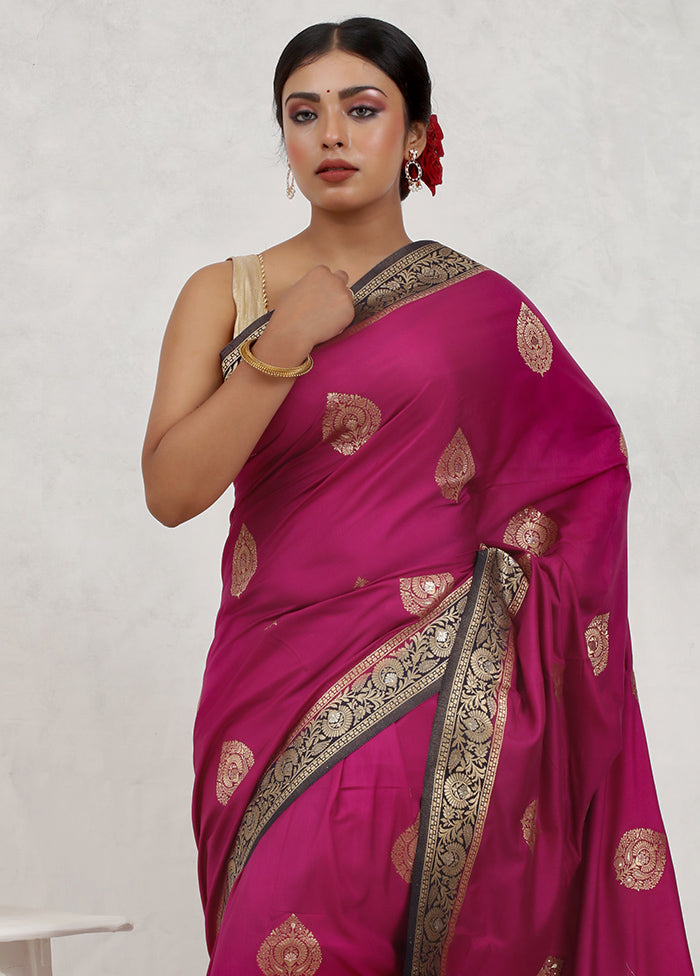 Pink Dupion Silk Saree Without Blouse Piece - Indian Silk House Agencies