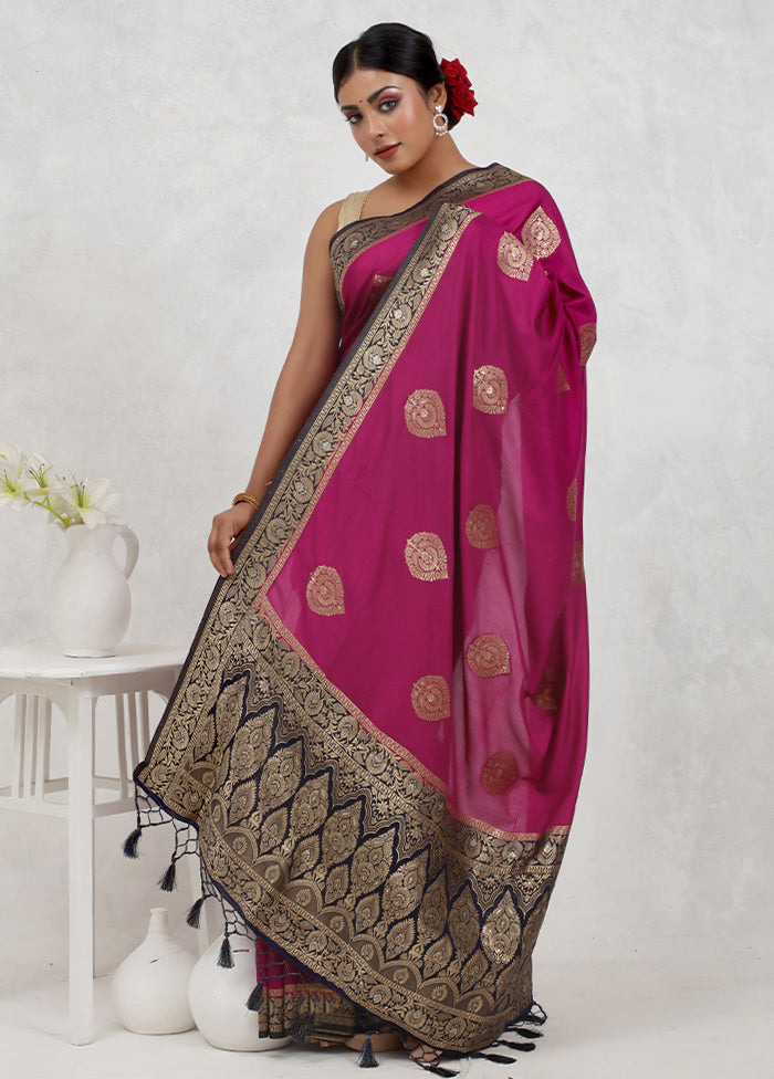 Pink Dupion Silk Saree Without Blouse Piece - Indian Silk House Agencies