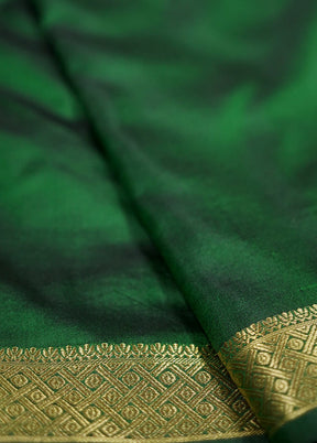 Green Kanjivaram Pure Silk Saree With Blouse Piece - Indian Silk House Agencies