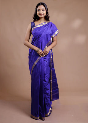 Blue Kanjivaram Pure Silk Saree With Blouse Piece - Indian Silk House Agencies