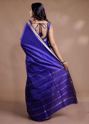 Blue Kanjivaram Pure Silk Saree With Blouse Piece - Indian Silk House Agencies