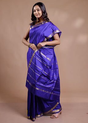 Blue Kanjivaram Pure Silk Saree With Blouse Piece - Indian Silk House Agencies