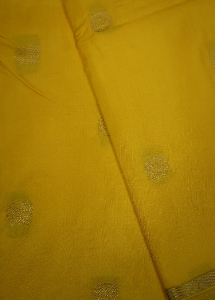 Yellow Kanjivaram Pure Silk Saree With Blouse Piece - Indian Silk House Agencies