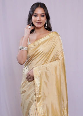 Cream Kanjivaram Pure Silk Saree With Blouse Piece - Indian Silk House Agencies