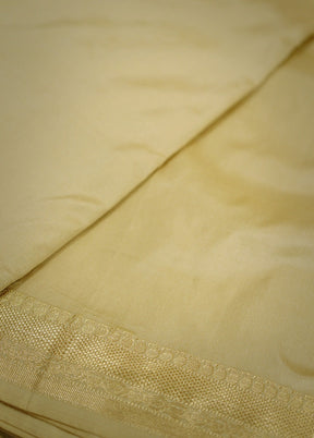 Cream Kanjivaram Pure Silk Saree With Blouse Piece - Indian Silk House Agencies