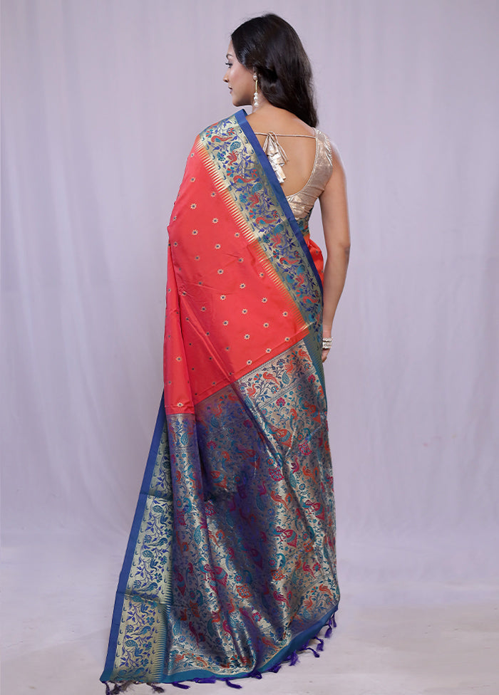 Red Kanjivaram Silk Saree With Blouse Piece - Indian Silk House Agencies