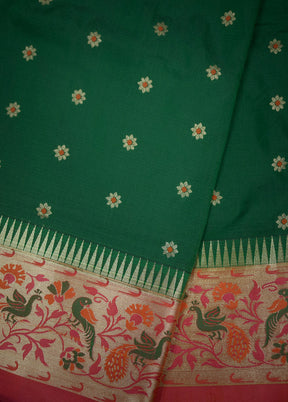 Green Kanjivaram Silk Saree With Blouse Piece - Indian Silk House Agencies