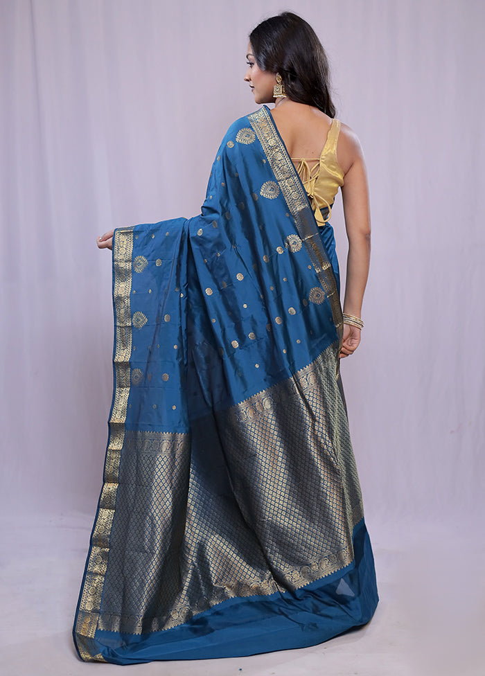 Green Kanjivaram Silk Saree With Blouse Piece - Indian Silk House Agencies